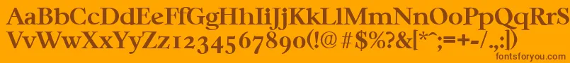 CasablancaSerialBoldDb Font – Brown Fonts on Orange Background