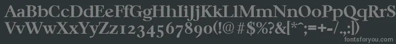 フォントCasablancaSerialBoldDb – 黒い背景に灰色の文字