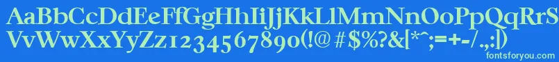 フォントCasablancaSerialBoldDb – 青い背景に緑のフォント