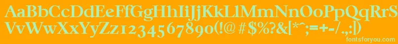 CasablancaSerialBoldDb Font – Green Fonts on Orange Background