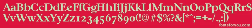 フォントCasablancaSerialBoldDb – 赤い背景に緑の文字