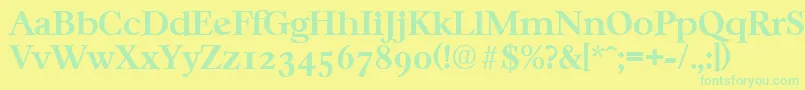 CasablancaSerialBoldDb Font – Green Fonts on Yellow Background