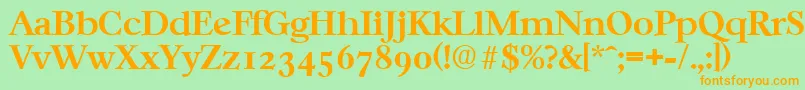 CasablancaSerialBoldDb Font – Orange Fonts on Green Background