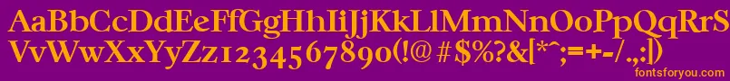 CasablancaSerialBoldDb Font – Orange Fonts on Purple Background