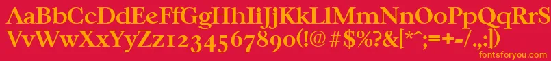 Шрифт CasablancaSerialBoldDb – оранжевые шрифты на красном фоне