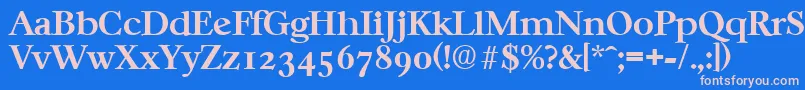 フォントCasablancaSerialBoldDb – ピンクの文字、青い背景