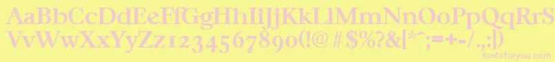 CasablancaSerialBoldDb Font – Pink Fonts on Yellow Background