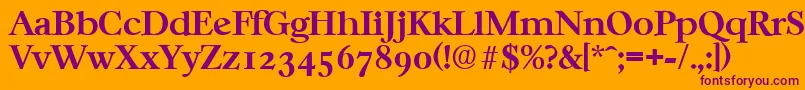 CasablancaSerialBoldDb Font – Purple Fonts on Orange Background