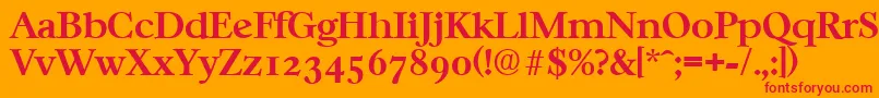 CasablancaSerialBoldDb Font – Red Fonts on Orange Background