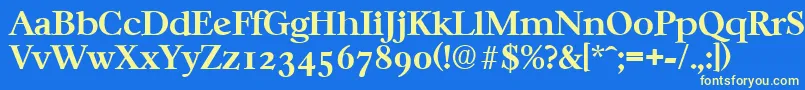 CasablancaSerialBoldDb Font – Yellow Fonts on Blue Background