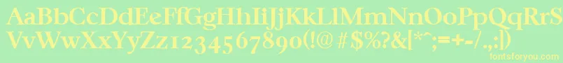 CasablancaSerialBoldDb Font – Yellow Fonts on Green Background