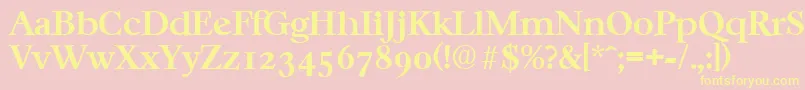 CasablancaSerialBoldDb Font – Yellow Fonts on Pink Background