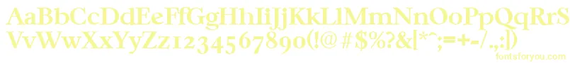 フォントCasablancaSerialBoldDb – 白い背景に黄色の文字