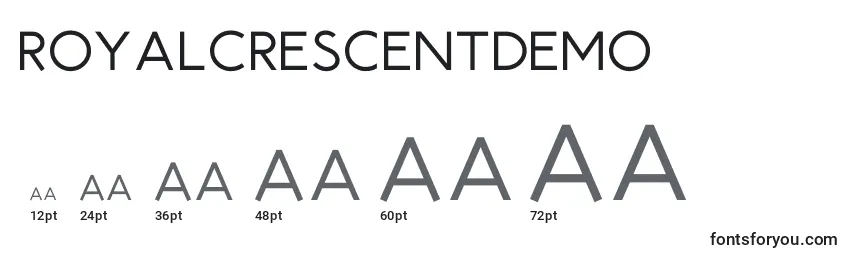 RoyalCrescentDemo Font Sizes