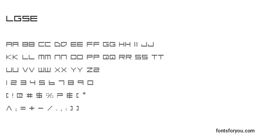 Шрифт Lgse – алфавит, цифры, специальные символы