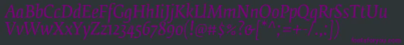 fuente FedraserifbproBookitalic – Fuentes Moradas Sobre Fondo Negro