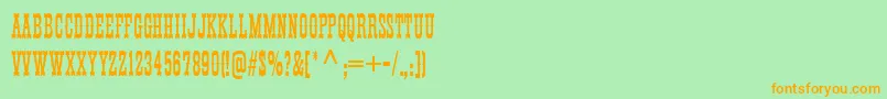 Thunderbird Font – Orange Fonts on Green Background