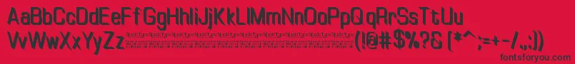 TinyplateBoldDemo Font – Black Fonts on Red Background