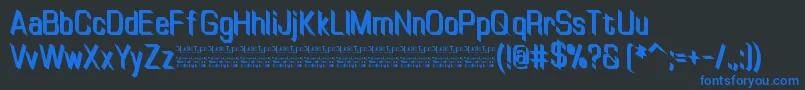 TinyplateBoldDemoフォントについての詳細 フォントTinyplateBoldDemo – 黒い背景に青い文字