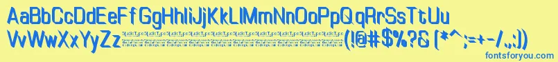 Weitere Informationen zur TinyplateBoldDemo-Schriftart TinyplateBoldDemo-Schriftart – Blaue Schriften auf gelbem Hintergrund