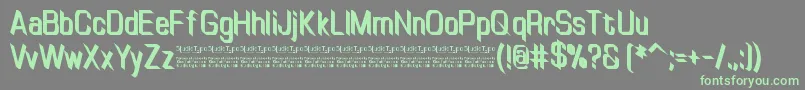 Czcionka TinyplateBoldDemo – zielone czcionki na szarym tle