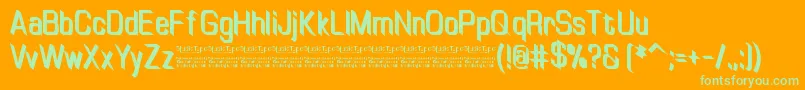 Więcej informacji o czcionce TinyplateBoldDemo Czcionka TinyplateBoldDemo – zielone czcionki na pomarańczowym tle