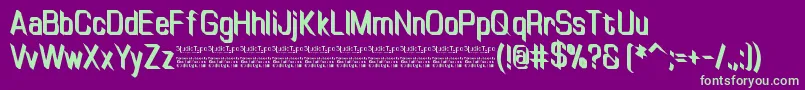 TinyplateBoldDemo Font – Green Fonts on Purple Background