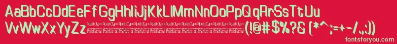 TinyplateBoldDemo Font – Green Fonts on Red Background