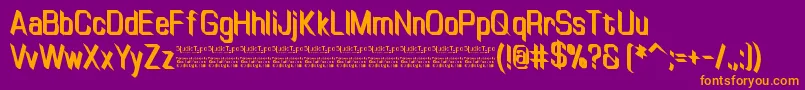 Saiba mais sobre a fonte TinyplateBoldDemo Fonte TinyplateBoldDemo – fontes laranjas em um fundo violeta