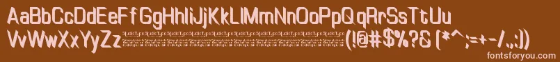 Czcionka TinyplateBoldDemo – różowe czcionki na brązowym tle
