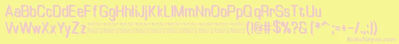 TinyplateBoldDemo-Schriftart – Rosa Schriften auf gelbem Hintergrund