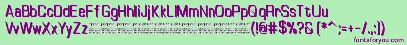 TinyplateBoldDemo Font – Purple Fonts on Green Background