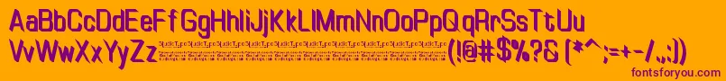 TinyplateBoldDemo Font – Purple Fonts on Orange Background