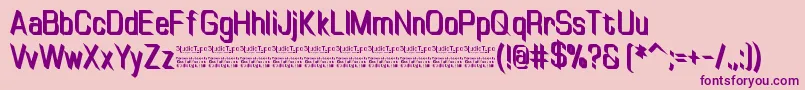 Weitere Informationen zur TinyplateBoldDemo-Schriftart TinyplateBoldDemo-Schriftart – Violette Schriften auf rosa Hintergrund