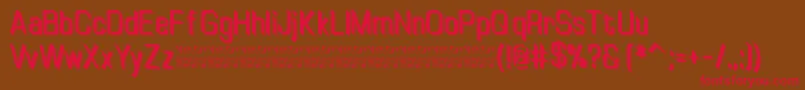 TinyplateBoldDemo Font – Red Fonts on Brown Background
