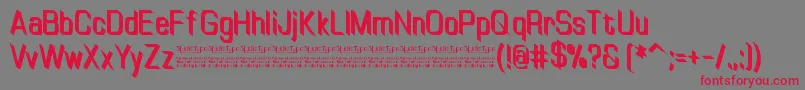 TinyplateBoldDemo Font – Red Fonts on Gray Background