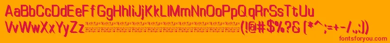 TinyplateBoldDemo Font – Red Fonts on Orange Background