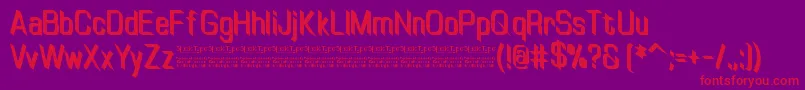 Więcej informacji o czcionce TinyplateBoldDemo Czcionka TinyplateBoldDemo – czerwone czcionki na fioletowym tle