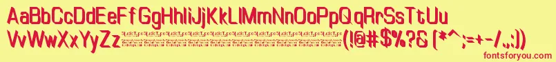 TinyplateBoldDemo Font – Red Fonts on Yellow Background
