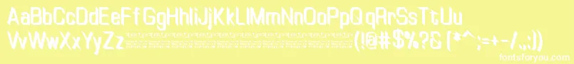 TinyplateBoldDemo Font – White Fonts on Yellow Background