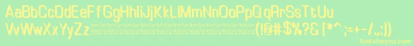 TinyplateBoldDemo-Schriftart – Gelbe Schriften auf grünem Hintergrund