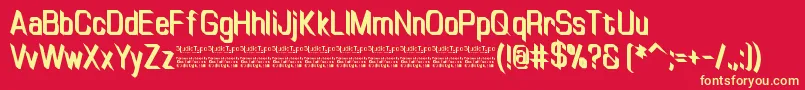 TinyplateBoldDemo Font – Yellow Fonts on Red Background