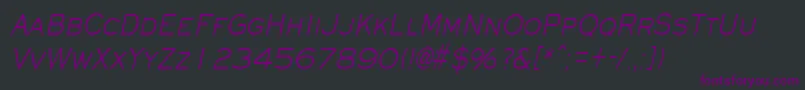 EyechartcondensedItalic Font – Purple Fonts on Black Background