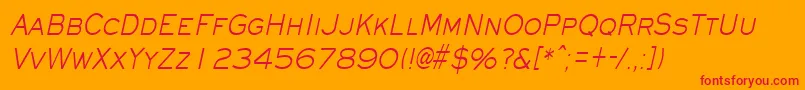 EyechartcondensedItalic Font – Red Fonts on Orange Background