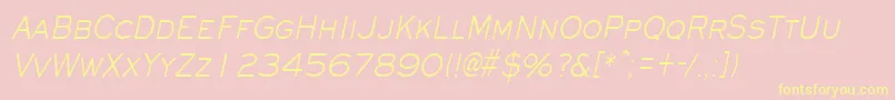 EyechartcondensedItalic Font – Yellow Fonts on Pink Background
