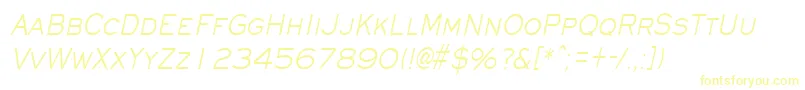 EyechartcondensedItalic Font – Yellow Fonts on White Background