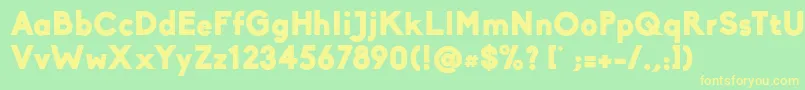 BikoBlack Font – Yellow Fonts on Green Background
