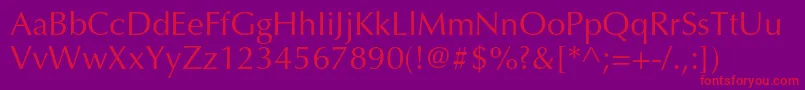 Optimaltstd Font – Red Fonts on Purple Background