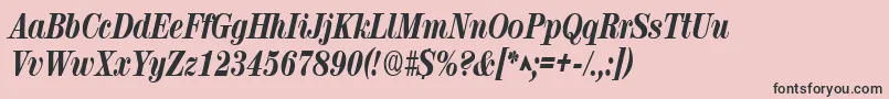 RubyscriptnarrowxboldRegular Font – Black Fonts on Pink Background