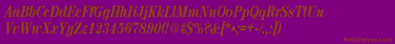 RubyscriptnarrowxboldRegular Font – Brown Fonts on Purple Background
